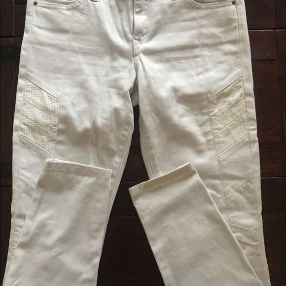 Club Monaco jeans with front leather detail size 4 - Picture 2 of 5